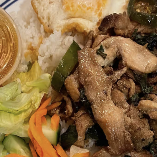 13. Broken Rice with Chicken & Basil Cơm G&agrave;