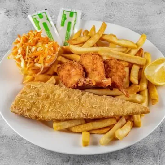 Haddock and Shrimp with Fries