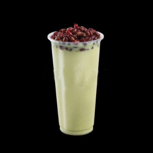 Matcha Milk Tea with Red Bean 红豆抹茶