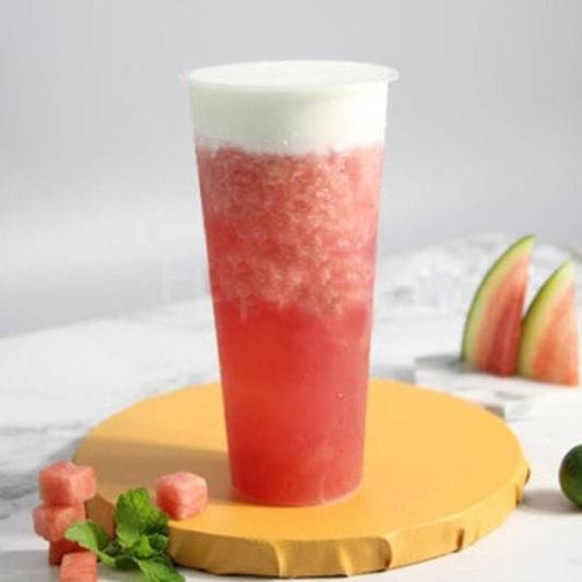 Watermelon Green Tea Slush with Cheese Foam 西瓜奶盖冰沙茶