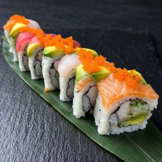R11. Rainbow Roll (8 pcs) 彩虹卷