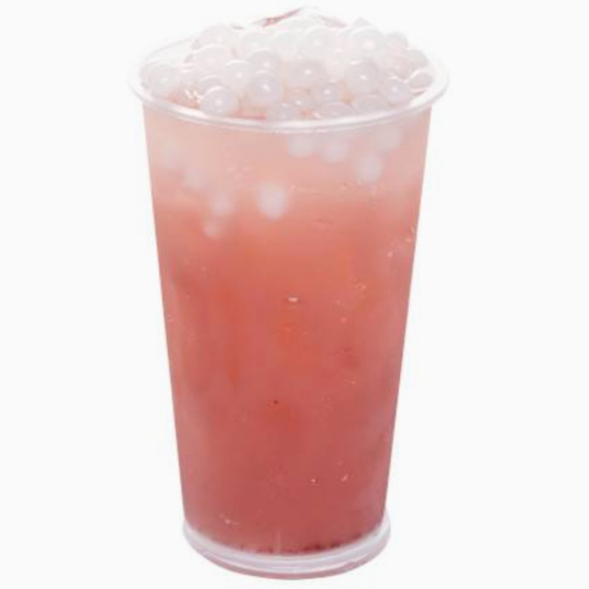 Strawberry Yakult with Popping Bubbles