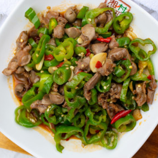 Stir-Fried Chicken Gizzards with Green Pepper 口口脆鸡胗 