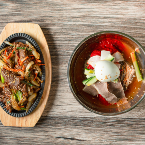 Spicy Mixed Buckwheat Noodles (비빔냉면) + Bulgogi Combo (불고기 콤보)