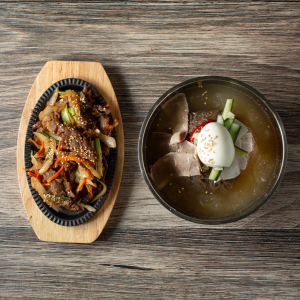 Buckwheat Iced Noodle Soup (물냉면) + Bulgogi Combo (불고기 콤보)