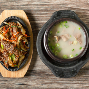 Ox Bone Soup with Brisket (고기 설렁탕) + Bulgogi Combo (불고기 콤보)