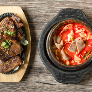 Beef Soondubu (고기 순두부) + LA Galbi Combo (갈비 콤보)