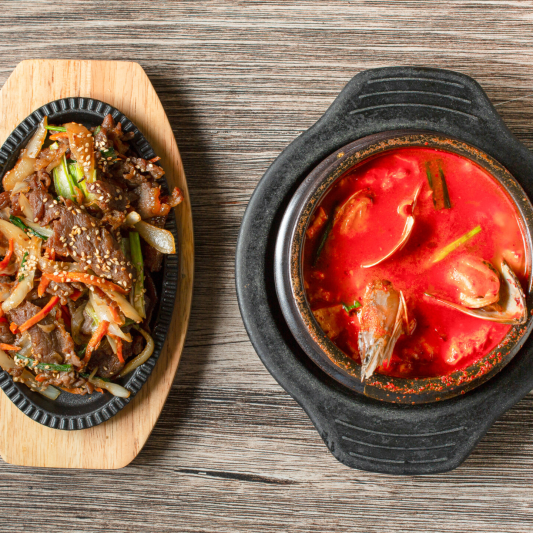 Seafood Soondubu (해물 순두부) + Bulgogi Combo (불고기 콤보)