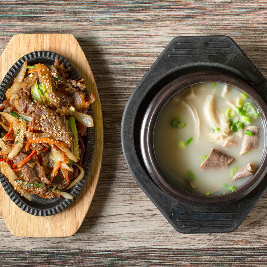 Mixed Ox Bone Soup (썪어 설렁탕) + Bulgogi Combo (불고기 콤보)