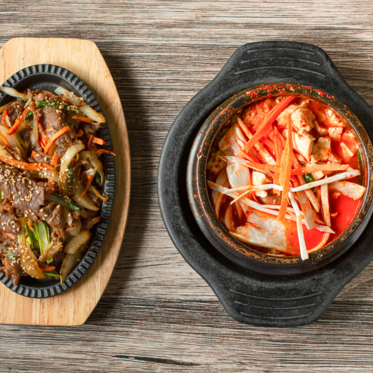 Vegetable Soondubu (야채 순두부) + Bulgogi Combo (불고기 콤보)