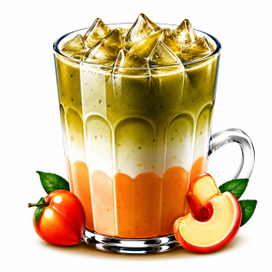 Iced Peach Matcha Latte
