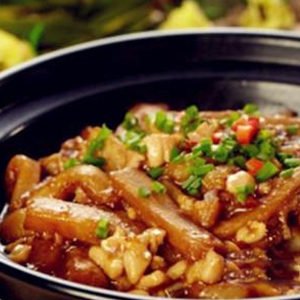 Salted Fish and Diced Chicken with Eggplant on Rice