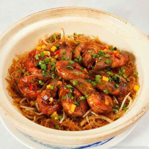 Shrimp & Zucchini Vermicelli Clay Pot