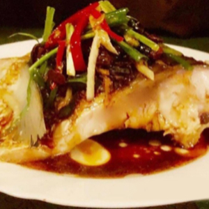 Grass Carp with Black Bean Sauce on Rice
