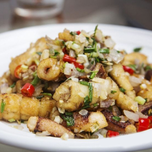 Salt and Pepper Sauid on Rice
