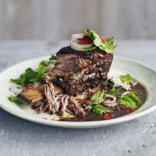 Beef Ribs with Lettuce