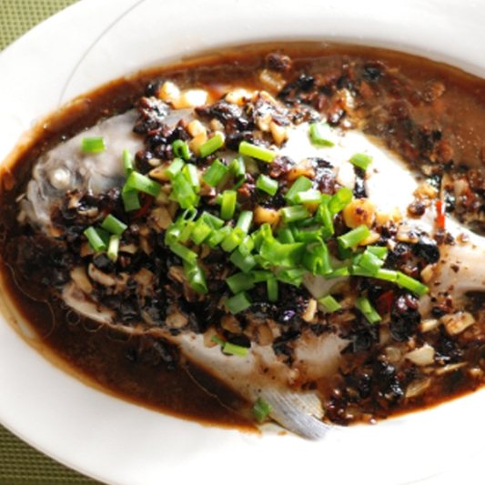 Fish with Black Bean Sauce on Rice