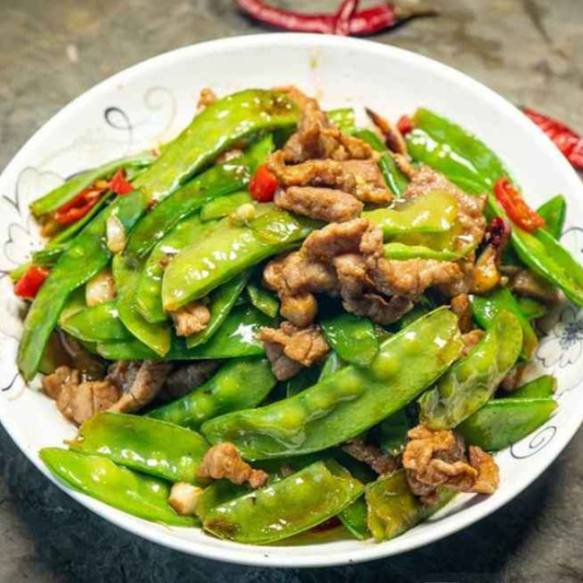 Filet Mianon with Snow Peas