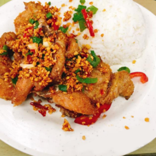 Salt and Pepper Pork Chop on Rice