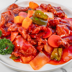 113. Pork Chop with Sweet & Sour Sauce
