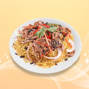 A46. Shredded Beef Fried Noodles / 七彩牛柳絲炒麵