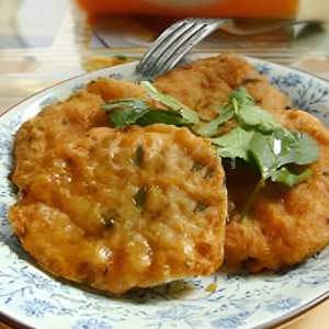 B17. Pan-Fried Bitter Melon & Fish Cake / 涼瓜煎魚餅