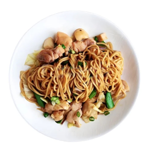Sliced Chicken Chow Mein with Vegetables / 時菜雞球炒麵