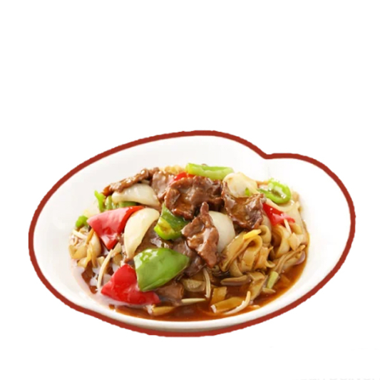 Beef, Green Pepper & Black Bean Sauce Rice Noodles / 豉椒牛肉河