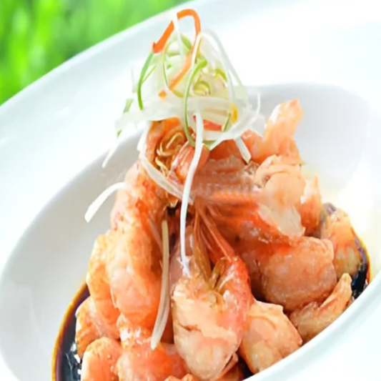 A7. Pan-Fried Prawn with Ginger Onion Soy Sauce / 薑蔥頭抽大明蝦