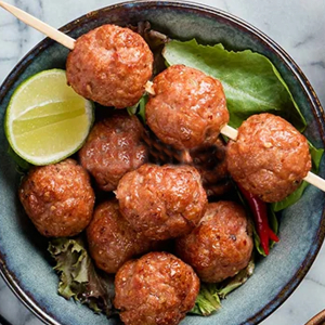 A2. Grilled Pork Meatballs (2 Skewers) / Nem Nướng (2 Skewers)