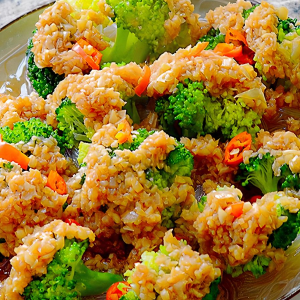 48. Shrimp with Garlic & Broccoli 蒜香西兰花虾