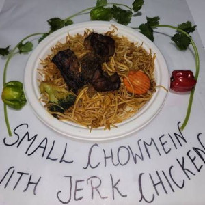 Small Chow Mein with Jerk Chicken