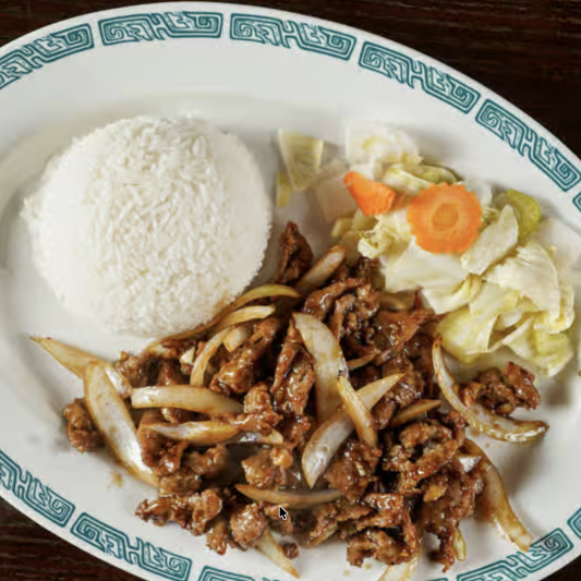 3R. Garlic Beef - Com Bo Xao Toi