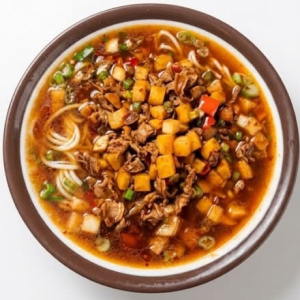 Spicy and Sour Chicken Gizzard Rice Noodle Soup 酸辣鸡胗米粉