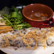 Traditional Steamed Rice Rolls / B&aacute;nh Cuốn Nh&acirc;n T&ocirc;m, Thịt