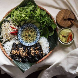 Beef in Betel Leaves with Vermicelli