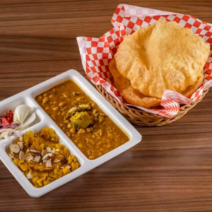 Channa Puri with Halwa