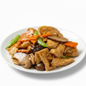 104. Tofu, Mushroom & Suey Choy 紅燒豆腐