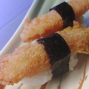 #18. Crab Stick Tempura Sushi (Kani Tempura) (2 pcs)