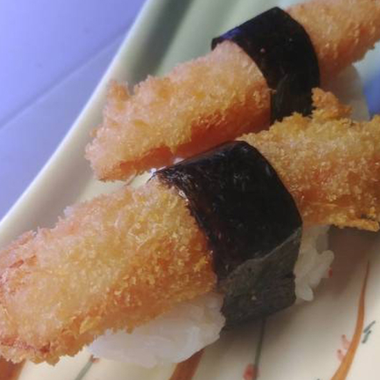#18. Crab Stick Tempura Sushi (Kani Tempura) (2 pcs)