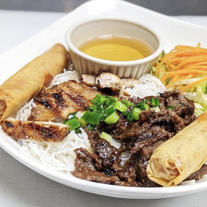 36. Combo of Vietnamese Spring Rolls, Lemongrass Beef & Lemongrass Chicken