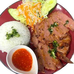 R4. Grilled Minced Pork Patty with Rice - Cơm Nem Nướng
