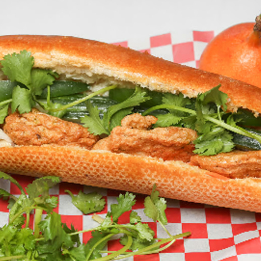 B9. Fried Marinated Fish Cakes Banh Mi - Chả C&aacute; Chi&ecirc;n 