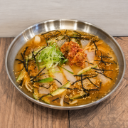 Mung Bean Jelly with Kimchi in Cold Kimchi Broth 김치 묵사발