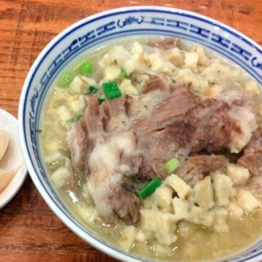 Mutton and Bread Pieces in Lamb Soup