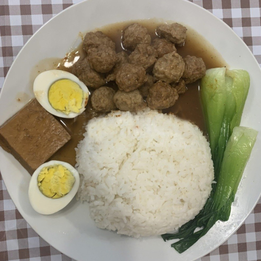Braised Meatballs with Rice (including Braised Eggs and Dried Tofu) with Duck Soup