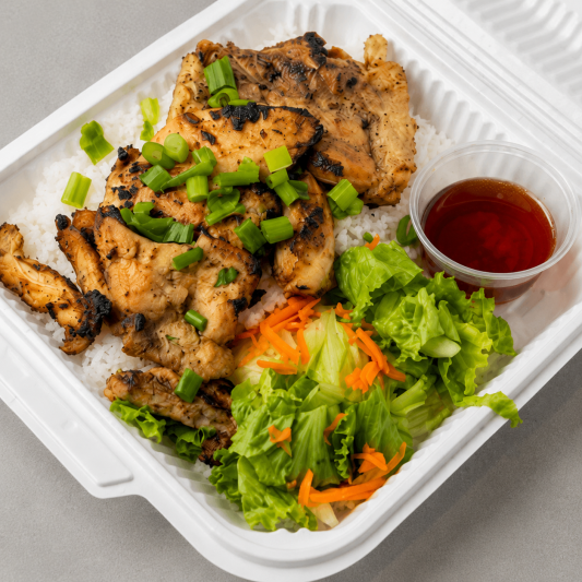 Grilled Chicken over Steamed Rice