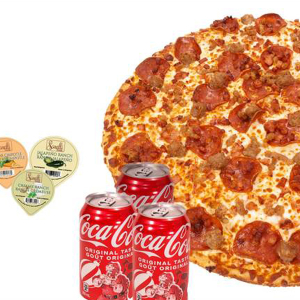 X-Large Pizza with 3 Drinks/Dips