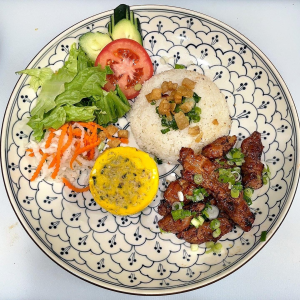 Grilled Pork Skewer, Steam Egg Meatloaf / Thịt Nướng, Chả