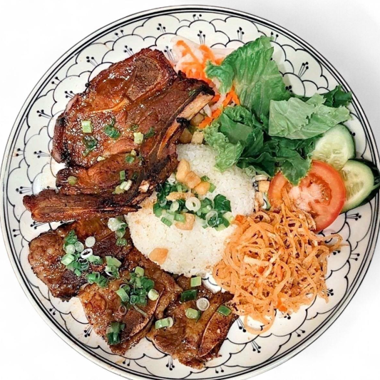 Beef Short Ribs, Grilled Pork Chop, Shredded Pork Skin / Sườn B&ograve; Đại H&agrave;n, Sườn Nướng, B&igrave;
